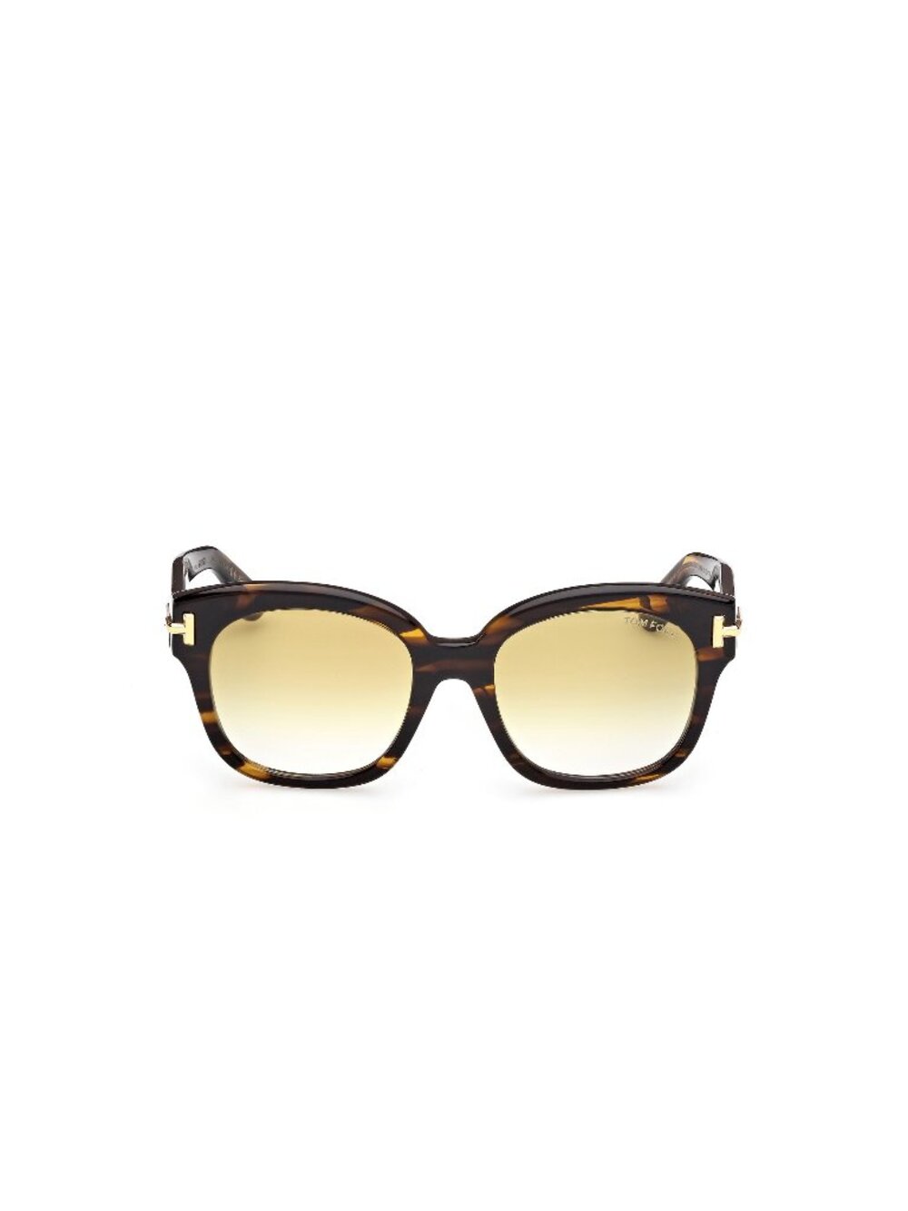 New Tom Ford ICON Women's Sunglasses Havana Square Yellow Lens Acetate Frame